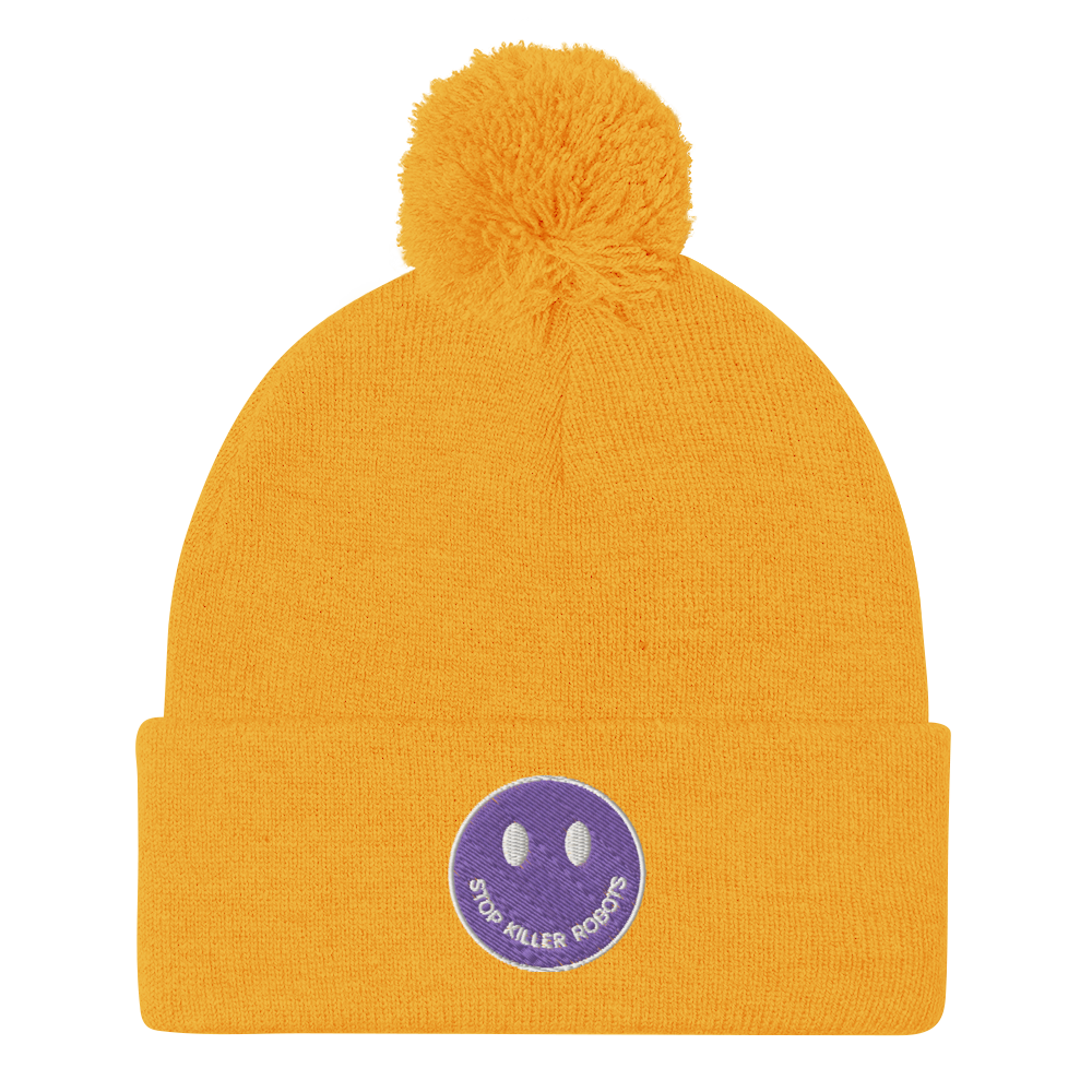 Pom-Pom Beanie Hat Stop Killer Robots :)