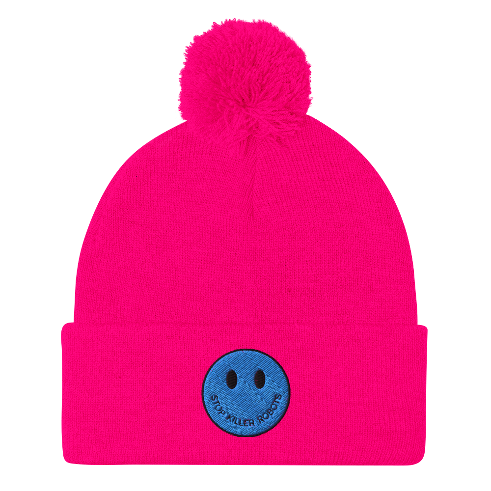 Pom-Pom Beanie Hat Stop Killer Robots :)