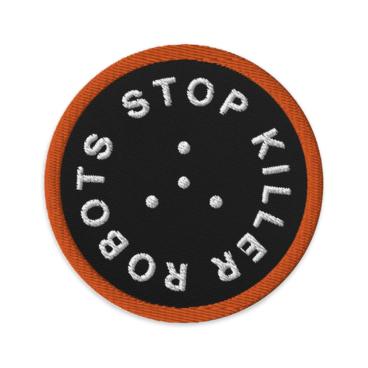 Stop Killer Robots Embroidered patch - Orange