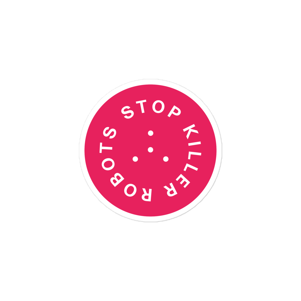 Stop Killer Robots Sticker - Pink
