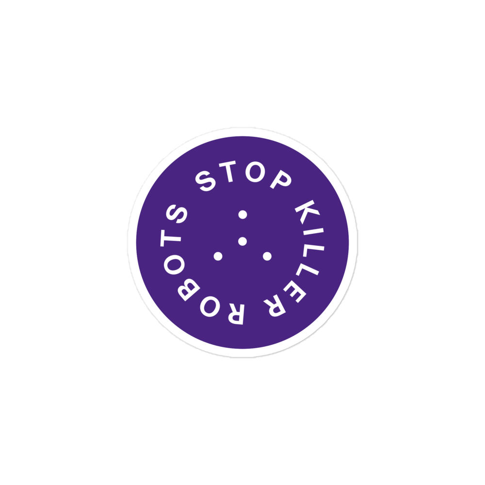 Stop Killer Robots Sticker - Purple