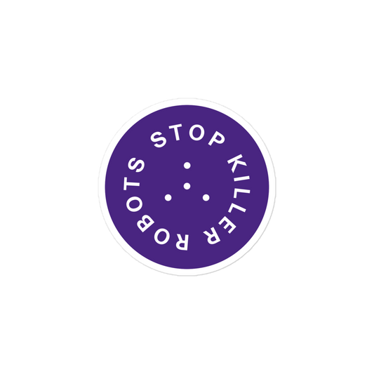 Stop Killer Robots Sticker - Purple