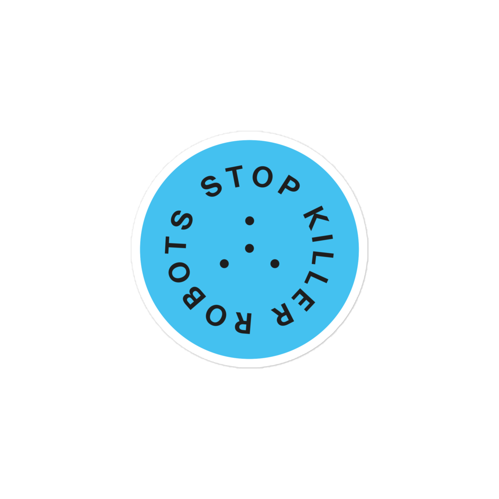 Stop Killer Robot Sticker - Blue