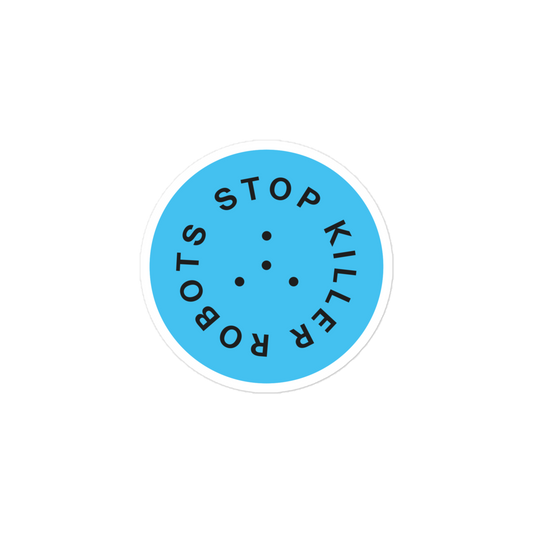 Stop Killer Robot Sticker - Blue