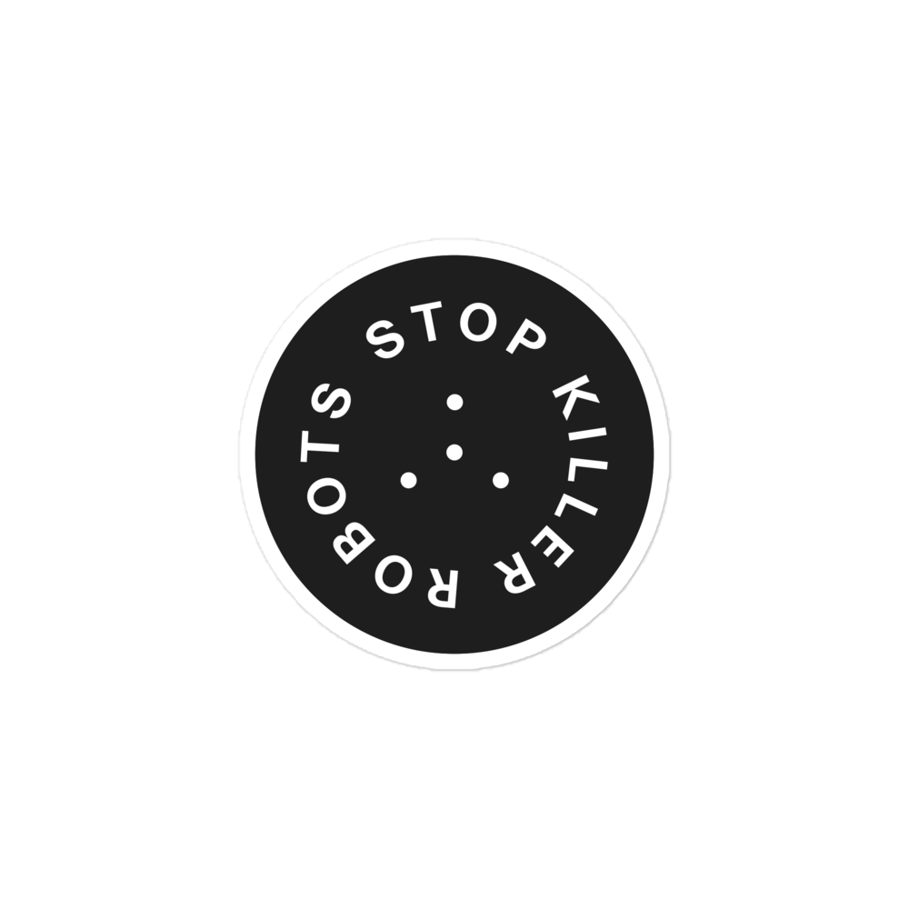 Stop Killer Robots Sticker - Black