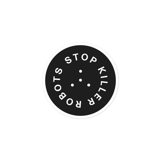 Stop Killer Robots Sticker - Black