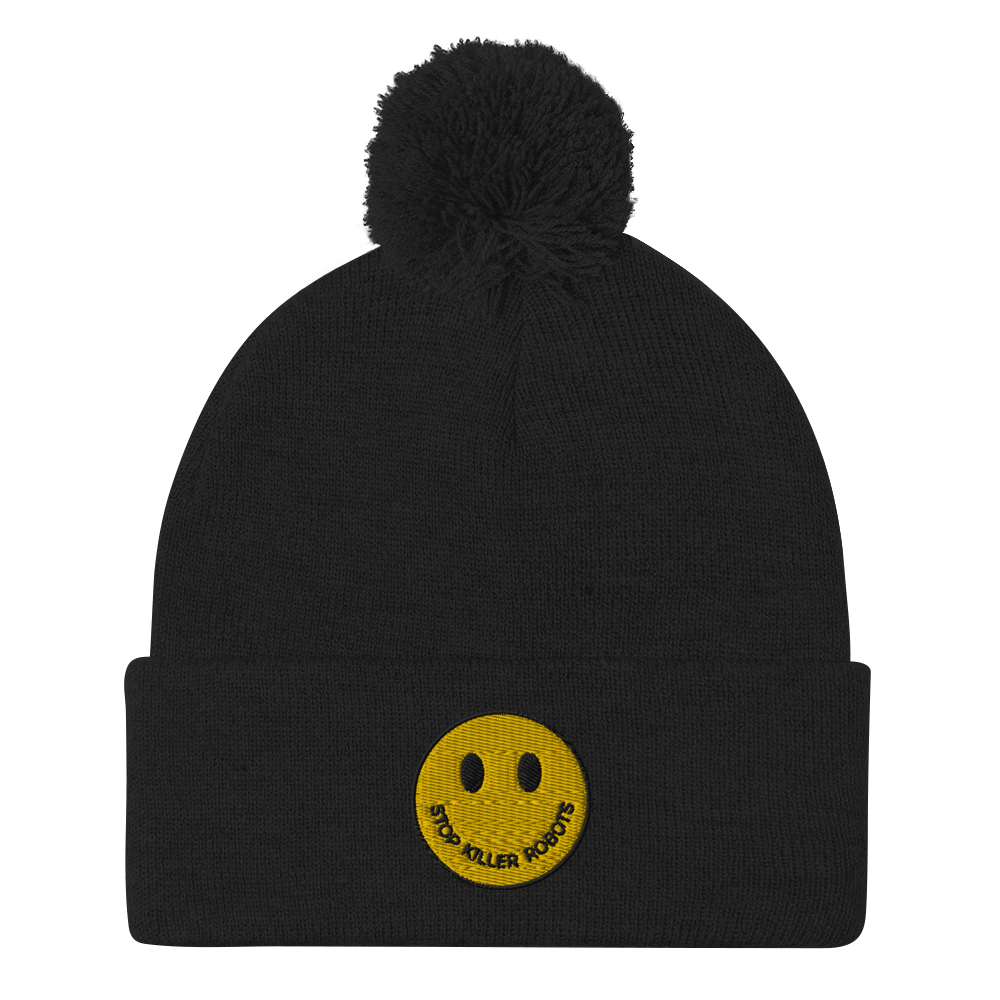 Pom-Pom Beanie Hat Stop Killer Robots :)