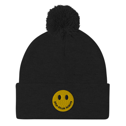 Pom-Pom Beanie Hat Stop Killer Robots :)