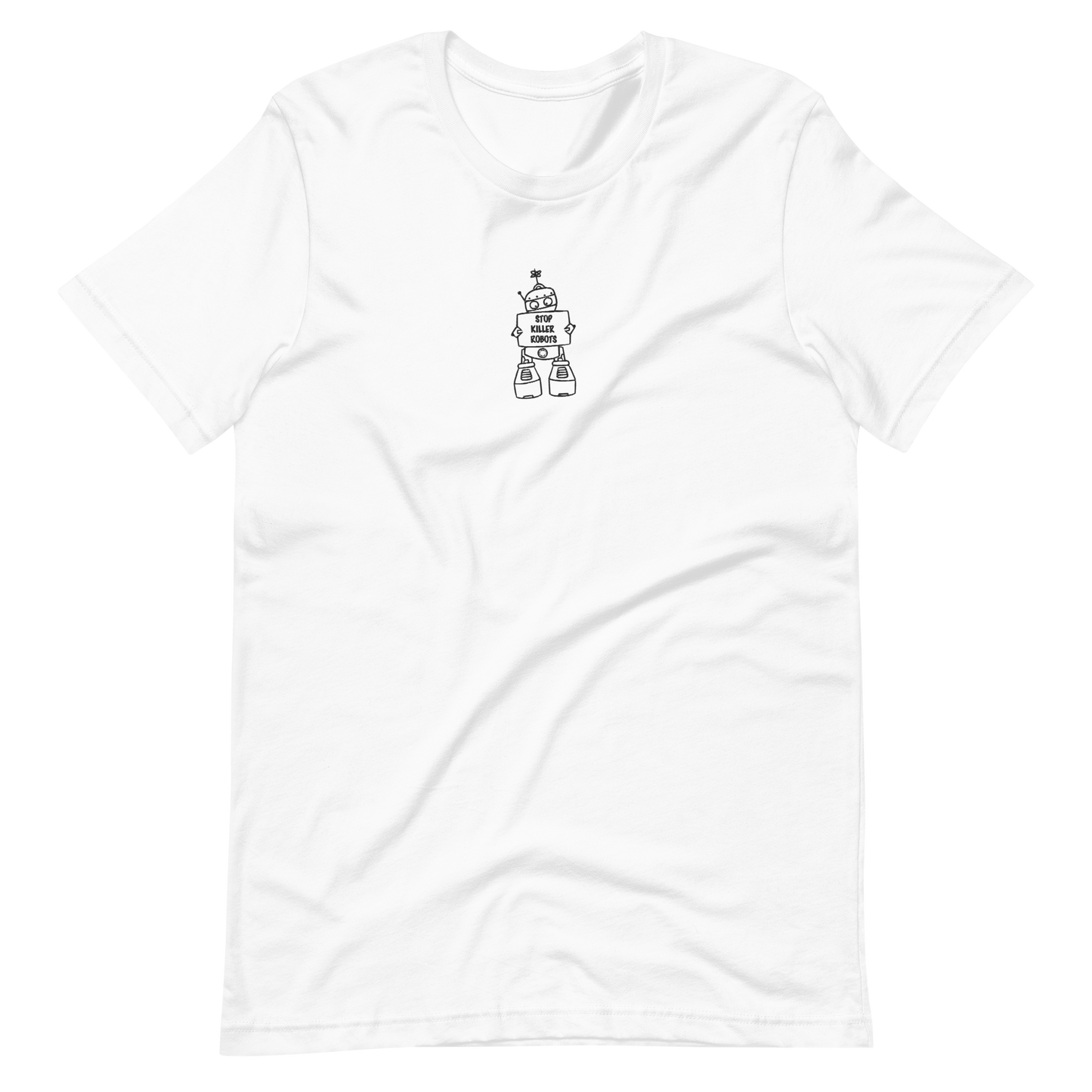 Stop Killer Robots Embroidered Robot T-shirt